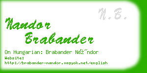 nandor brabander business card